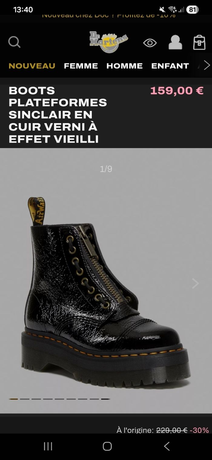 Dr Martens Boots platefome cuir vernis - photo numéro 8