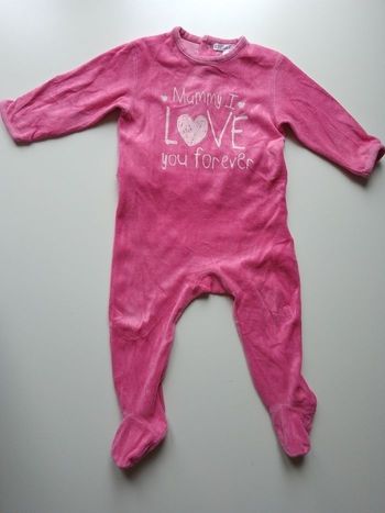 Pyjama en velours une pièce fille 18 mois Kitchoun