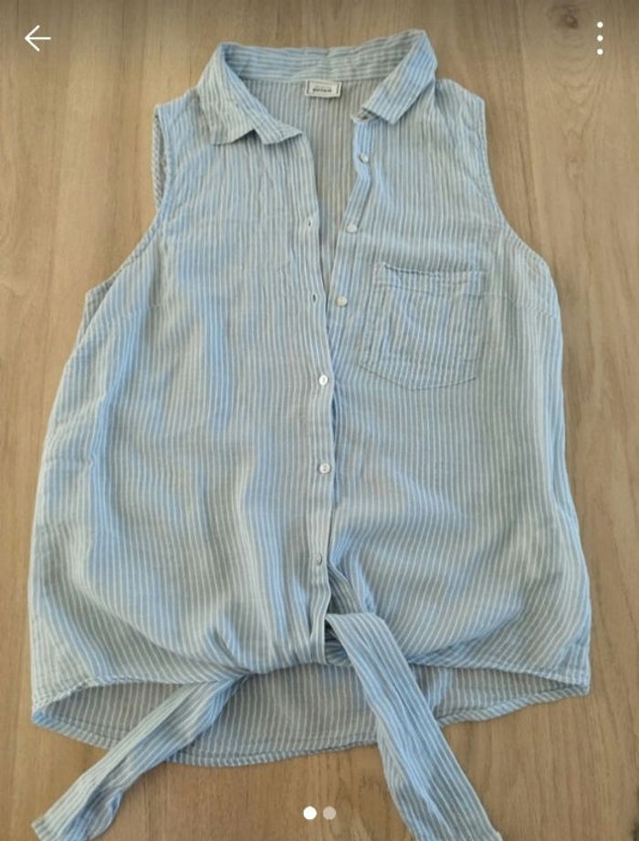 Chemise sans manches à nouer