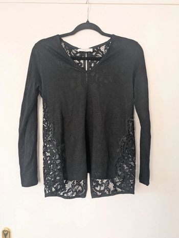 Blouse en lin et dentelle Sandro