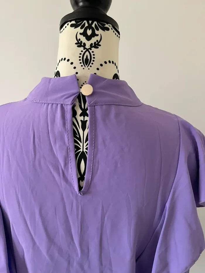 Blouse neuf New Collection mauve / lilas à volants | Taille 38 - photo numéro 7