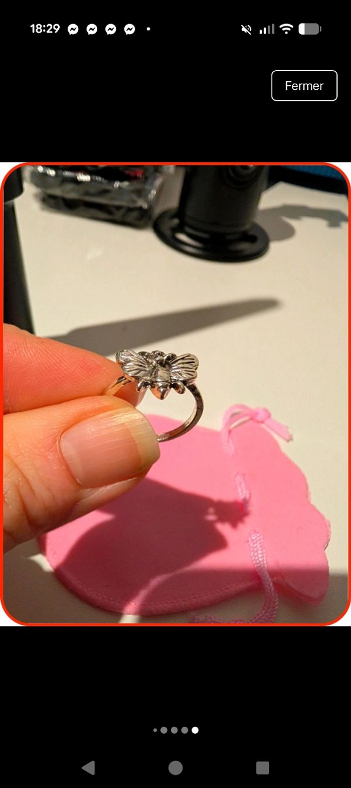 Bague Abeille en Titane - Neuve - Taille 50/51 - photo numéro 5