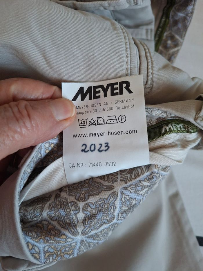 pantalon MEYER mastic superbe coton taille 52 taille petit verifiez vos mesures pas de retour - photo numéro 2
