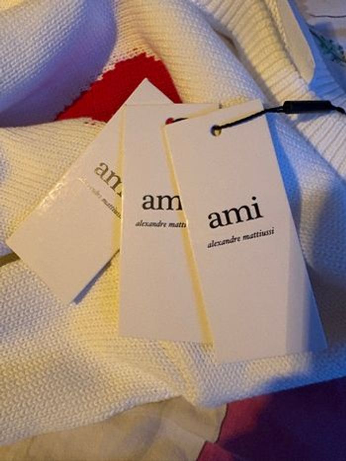 Pull Ami Paris Blanc, taille s, neuf - photo numéro 6