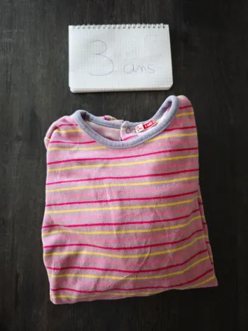 Pyjama 1 pièce velour rayures