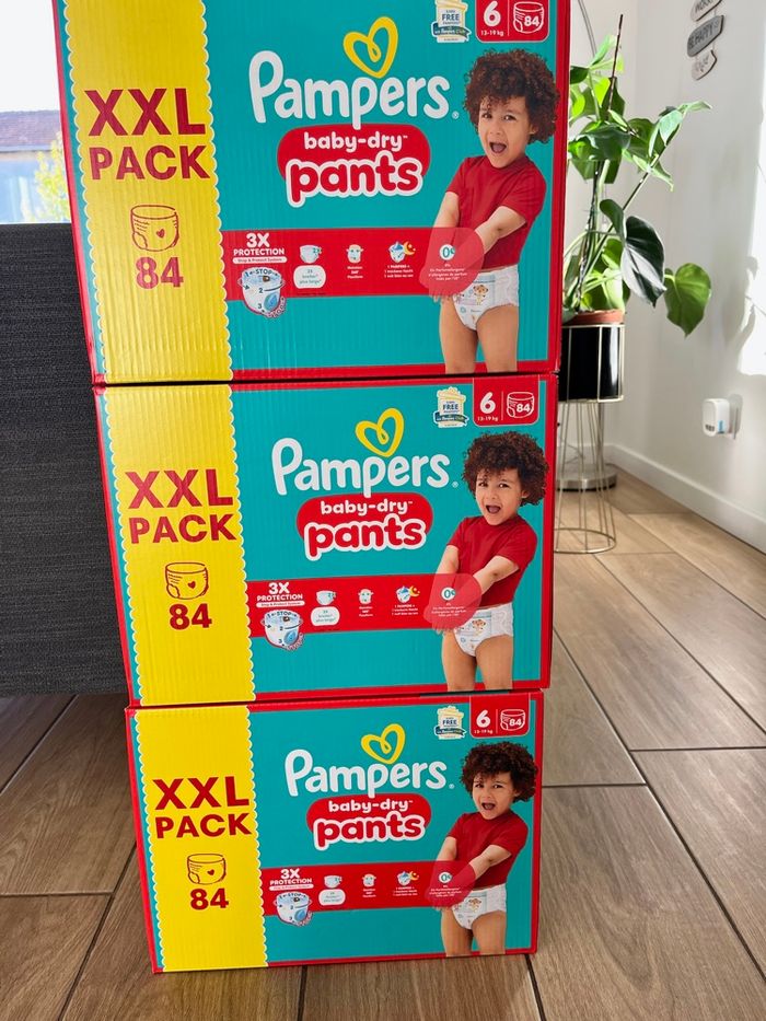 🔹 3 Packs Pampers Baby-Dry Pants Taille 6 XXL – 252 pants – Neufs scellés