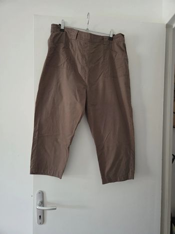 Pantacourt femme grande taille kaki 100% coton TBE taille 48 bleu bonheur