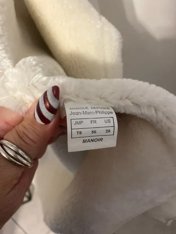 superbe manteau large col blanc cassé Jean-Marc Philippe taille 8: 56 neuf - photo numéro 13