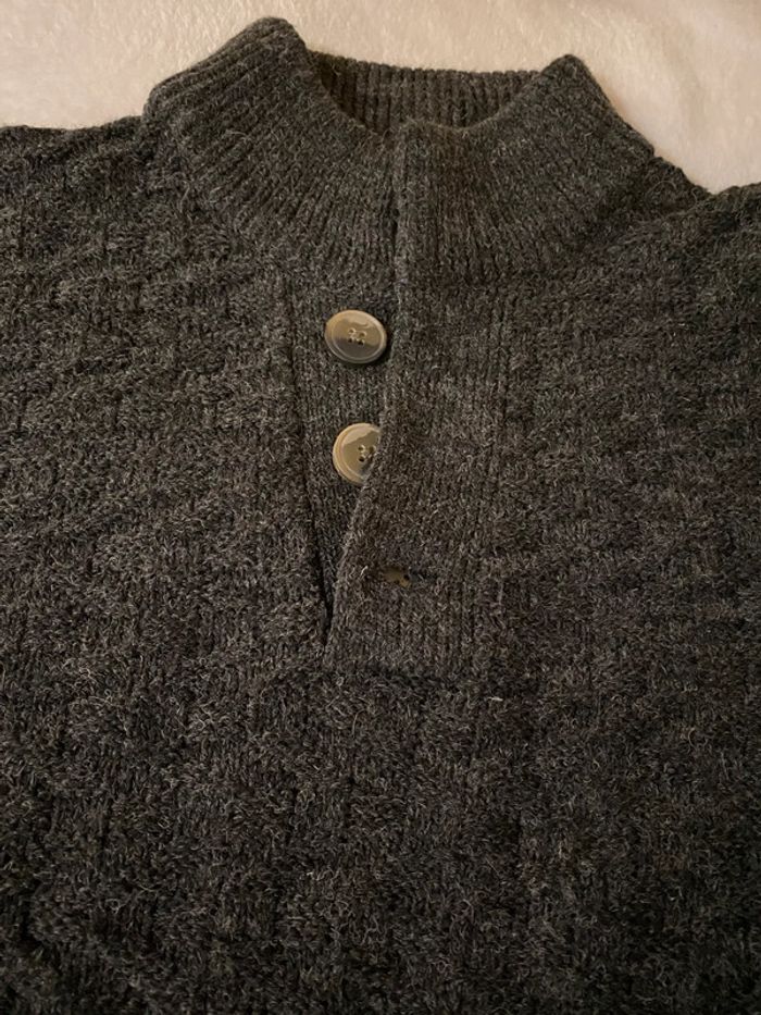 Superbe Pull Gris Chiné Avec  Boutons Taille M - photo numéro 10