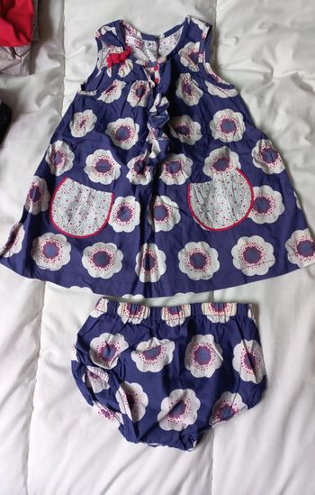 Robe dpam bleue à fleurs