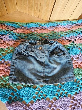 Jupe en jean bleue 18 mois, tape à l'œil