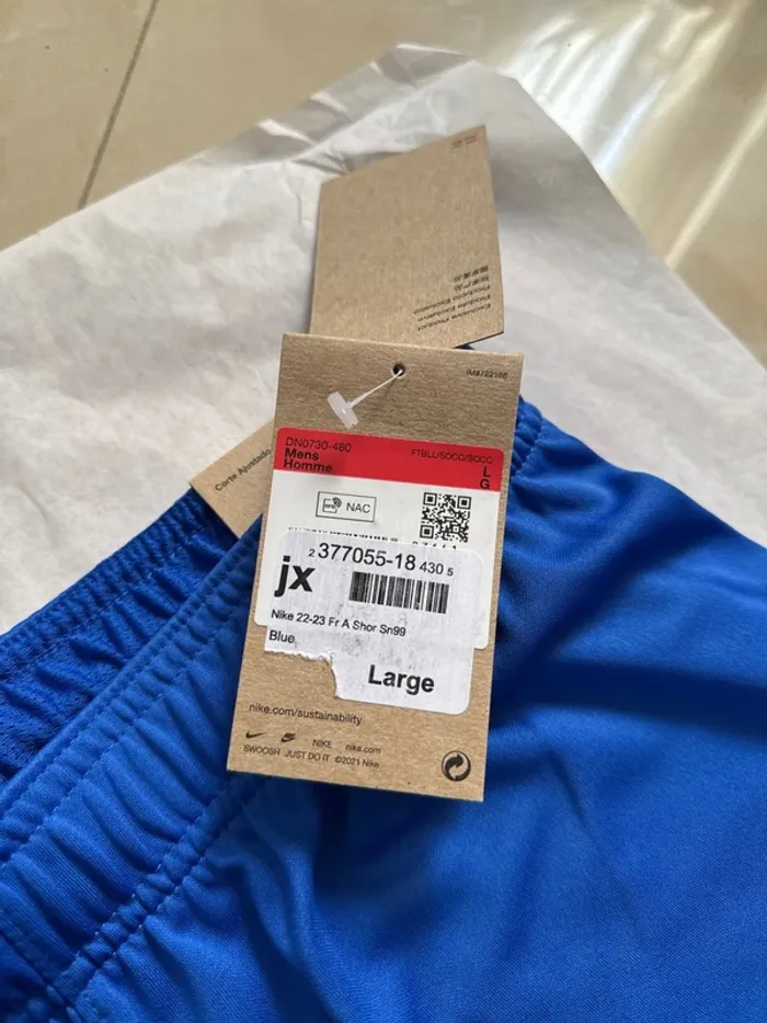 Short de foot Nike équipe de France taille L Adulte Slim authentique neuf - photo numéro 5