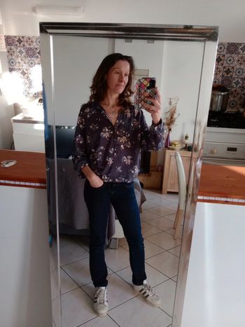 Chemise femme 52 fantaisie fleurie c55