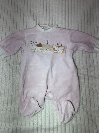 Pyjama chat rose 1Mois