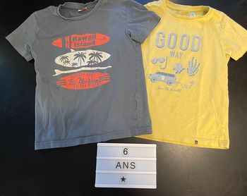 Lot 2 tee-shirts 6 ans