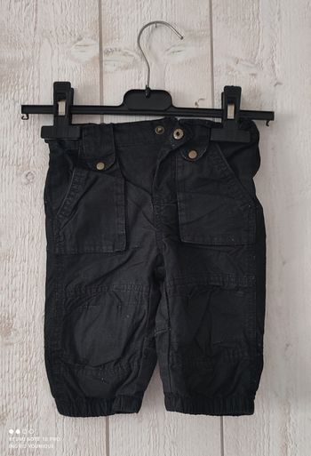Pantalon noir style cargo tissaia taille 9 mois