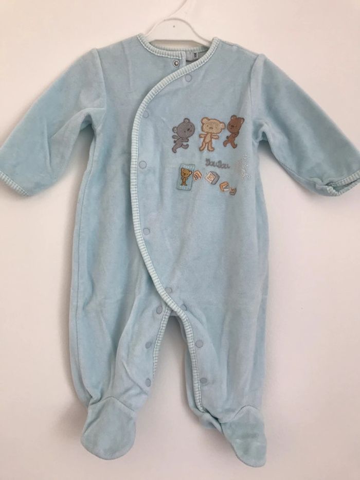 Lot 7 pyjamas velours 1 pièce bébé garçon 3 mois - photo numéro 4