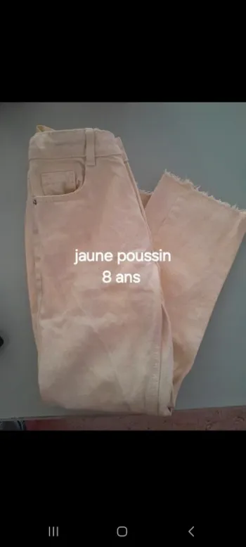 Jean jaune poussin 8A mixte