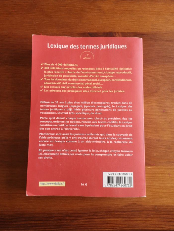 Livre Lexique des termes juridiques - photo numéro 2