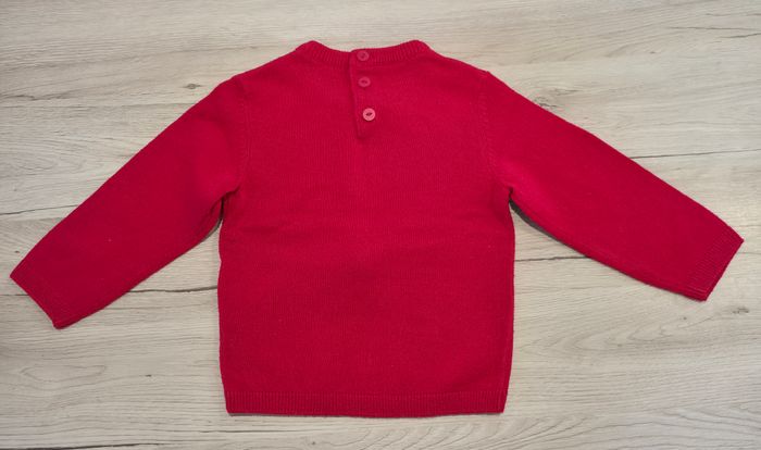 Pull de Noël en laine rouge avec renne, Kiabi, 18 mois - photo numéro 2