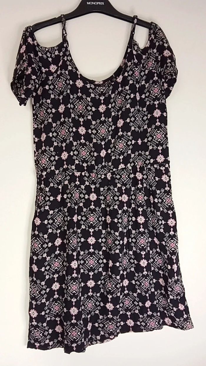 Robe 👗 noir motif rose - Taille M