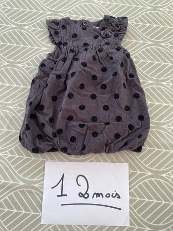 Belle robe effet boule en velours 12 mois