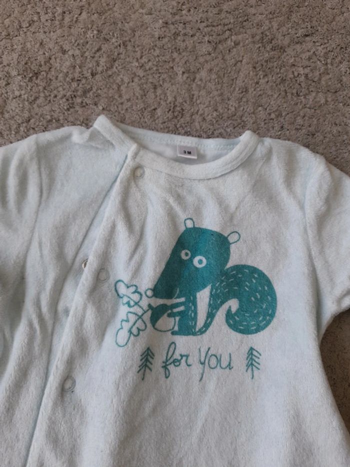 Pyjama velours renard 3 mois - photo numéro 2