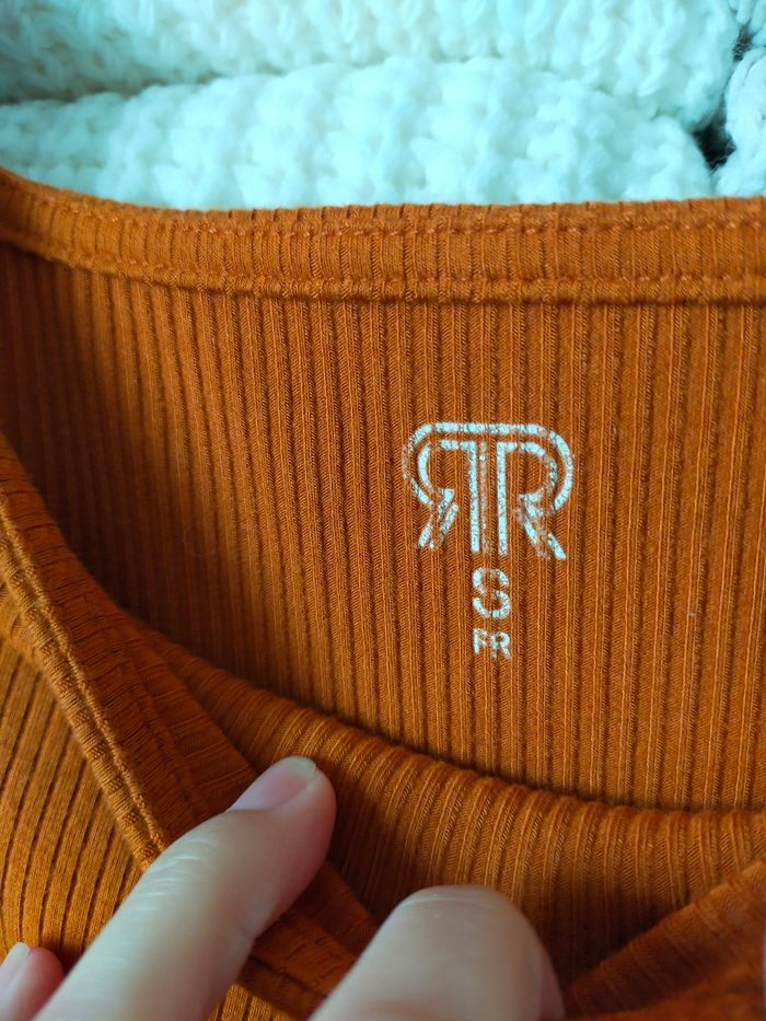 Tee shirt manches longues orange femme la redoute S - photo numéro 4