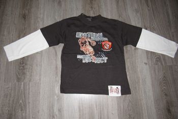 TEE SHIRT ML MARRON ET BLANC GARÇON "BOY STAR" - 5 ANS - n°03