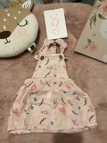 Robe salopette gaz de coton 9mois