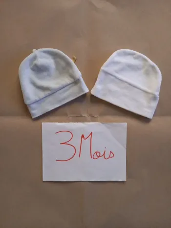 Lot 2 Bonnets 3 mois