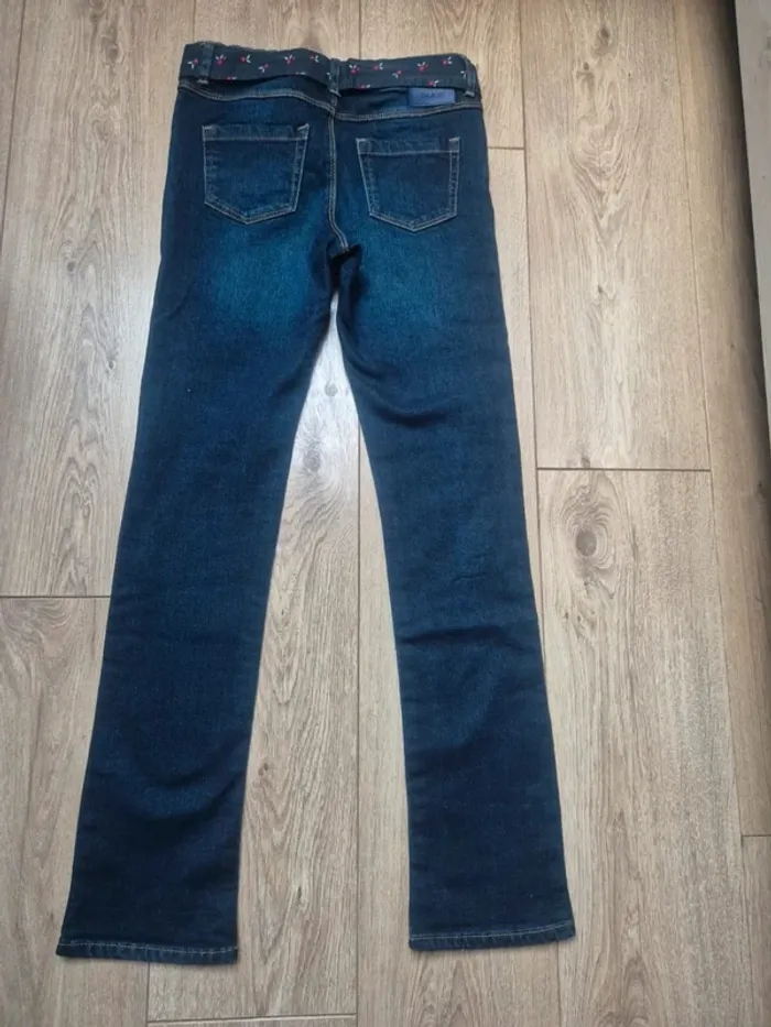 Pantalon slim bleu brut okaidi 12 ans état neuf - photo numéro 4