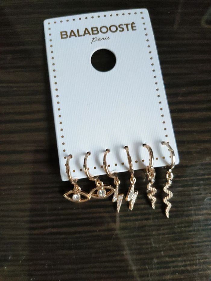 Lot de 3 paires boucles d'oreilles dorées - photo numéro 2