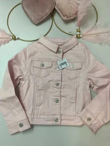 Veste fille - jeans - rose - neuf- Okaïdi - Taille 4 ans