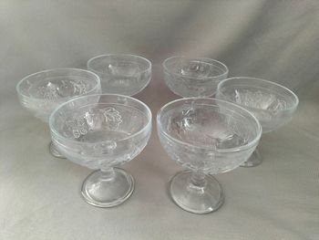 🤍 Lot de 6 coupes à dessert à pied pour salade de fruit ou glace - Très bon état 🤍