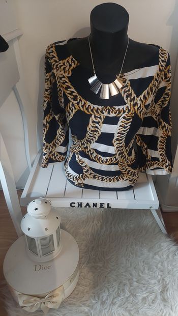 Haut imprimé "chaînes" noir/doré T.M h&m TBE ⛓️