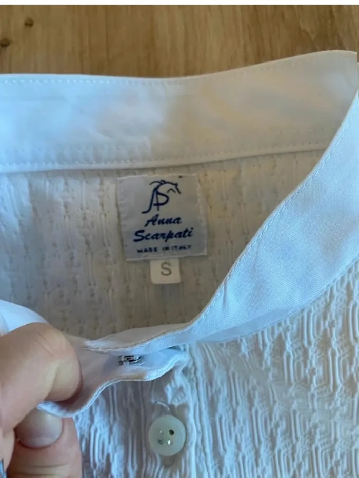 Polo Anna Scarpati – Taille S – Blanc – Très Bon État - photo numéro 3