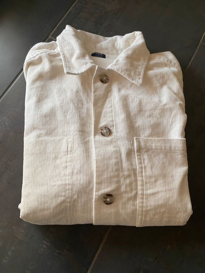 Veste Chemise Kiabi regular fit en velours côtelé blanc crème taille L - photo numéro 19