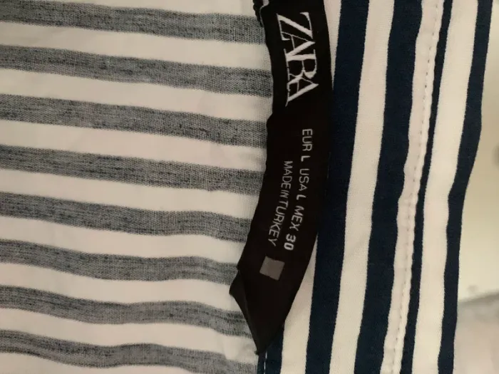 Chemise Zara oversize rayé bleu et blanc taille L - photo numéro 15