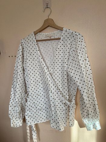 Blouse Laly armuré de coton pois écureuil - Taille L