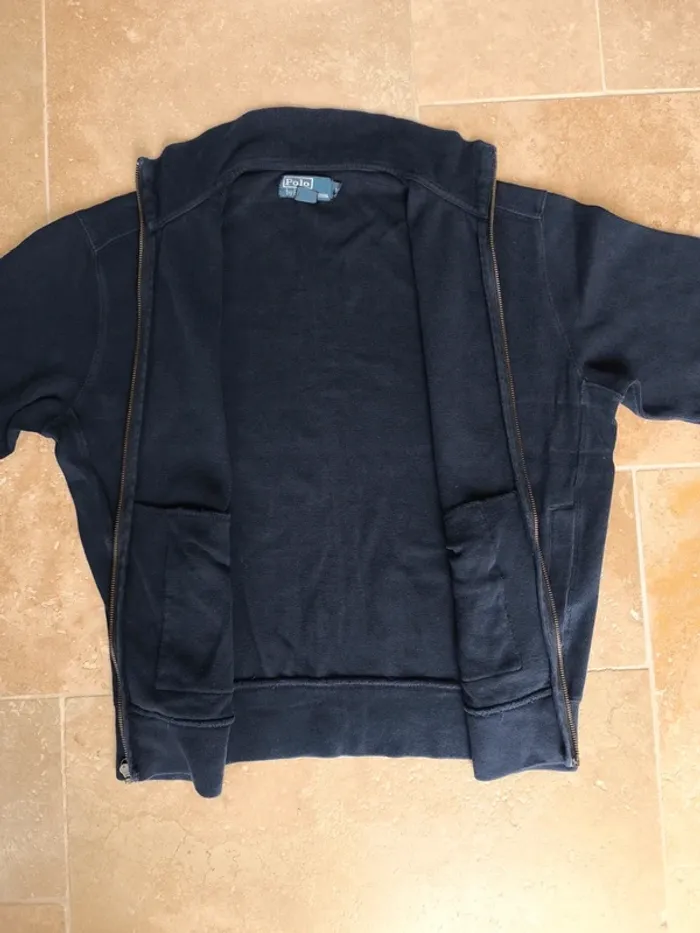 Veste pull zippée Ralph Lauren homme M marine logo rouge excellent état - photo numéro 10