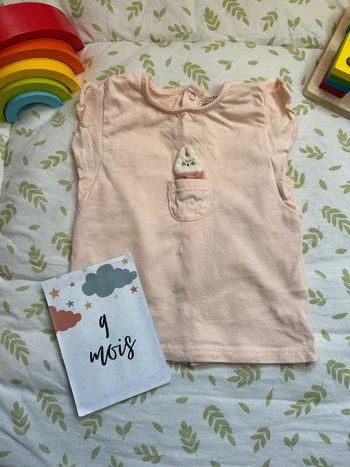 teeshirt manches courtes rose pâle 9 mois kiabi