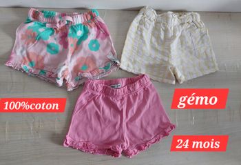 Lot de 5 shorts fille 24 mois