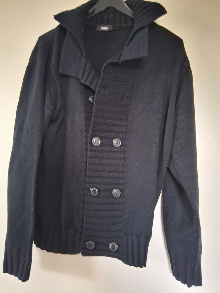 Gilet bleu marine " t- L" aspect lainage