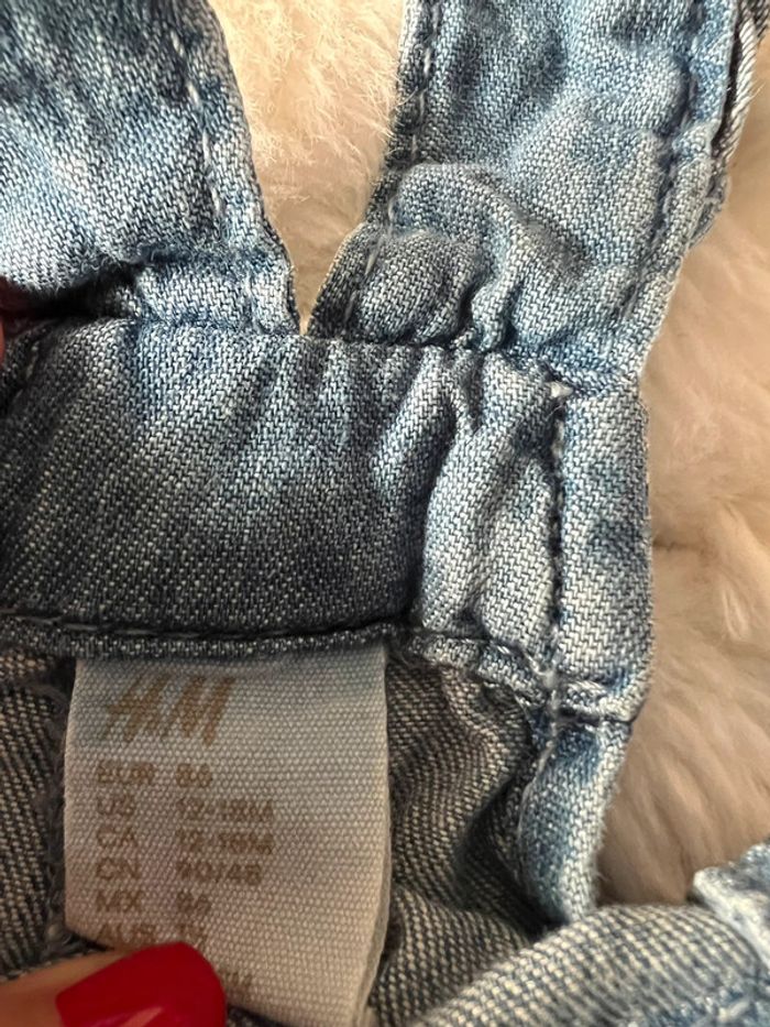 Salopette en jean, léger, H&M taille 86 /12-18M - photo numéro 3