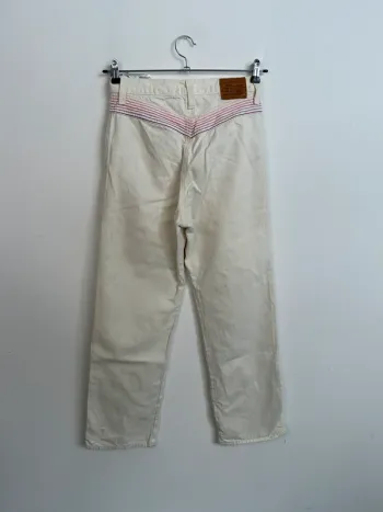 Jean Levi's Femme Blanc W28 L29 | Premium Ribcage Straight Ankle | Taille 36 | Très Bon État | BP220