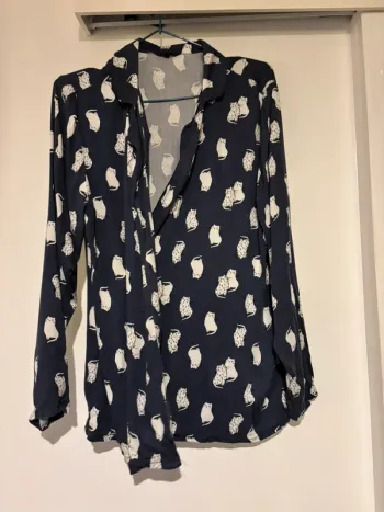 Gilet de pyjama Etam motif chat taille 38-M très bon état