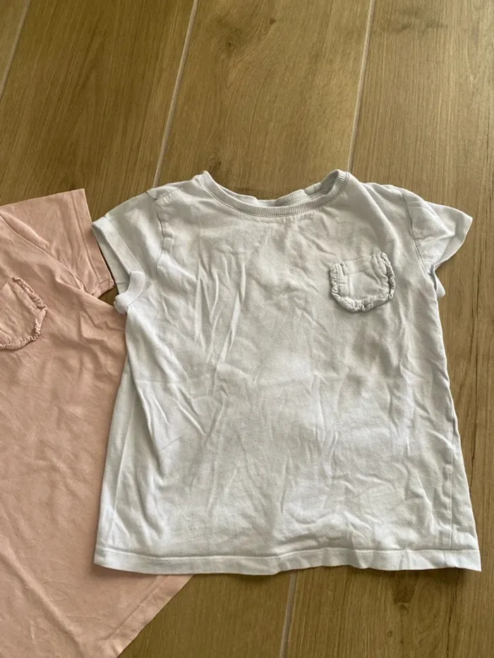 Lot 2 tee-shirts basique 8 ans kiabi blanc et rose - photo numéro 3