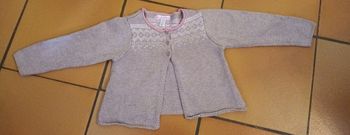 Gilet brodé rose et gris 3 ans obaïbi