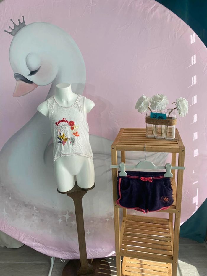 Ensemble été fille 10 ans short et top réf F10 203